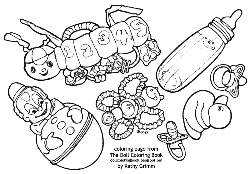 The doll coloring book the babys toys coloring page