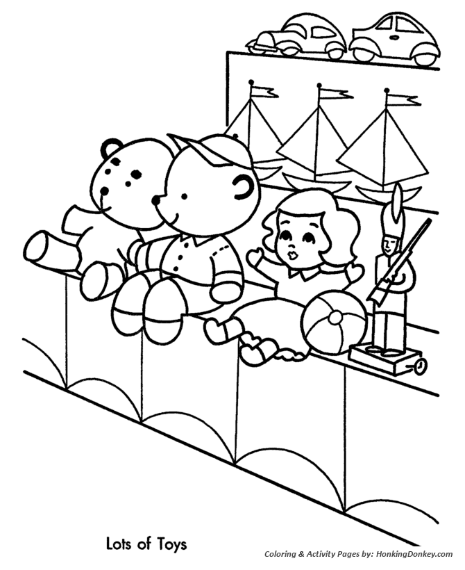 Christmas toys coloring pages