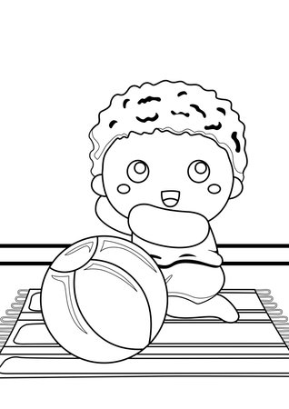 Baby and toys coloring pages a for kids and adult