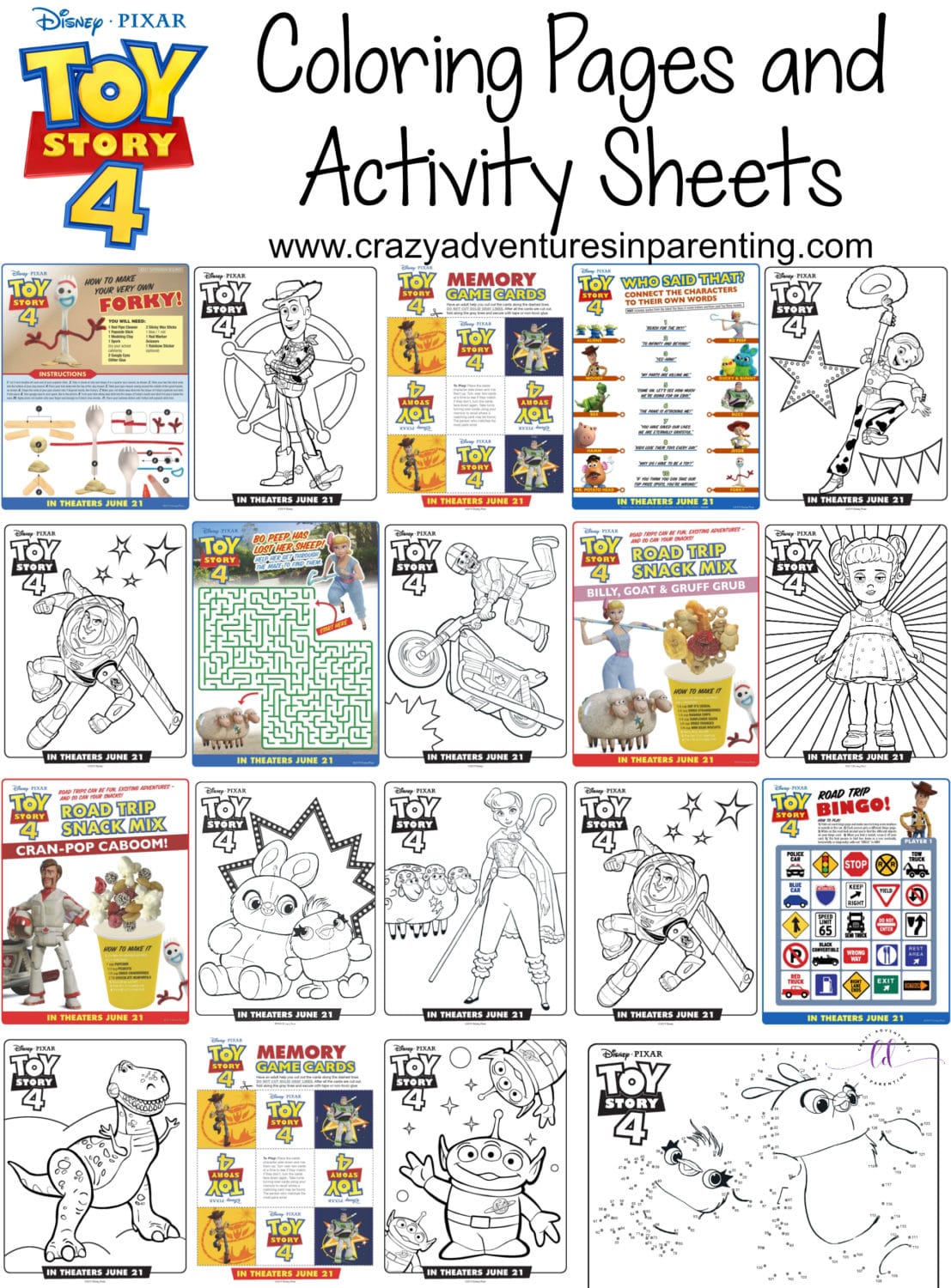 Free printable toy story coloring pages and activity sheets crazy adventures in parenting