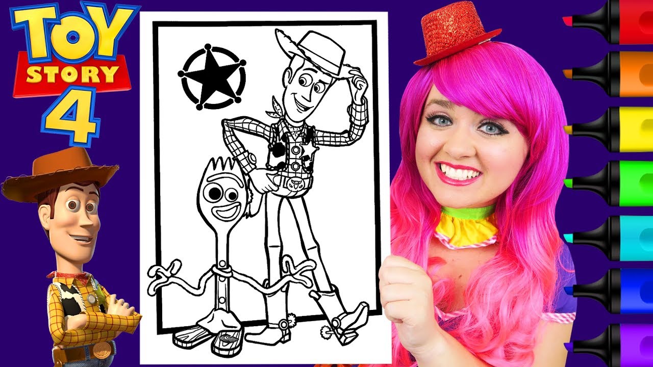 Coloring toy story woody forky coloring page prisacolor arkers kii the clown