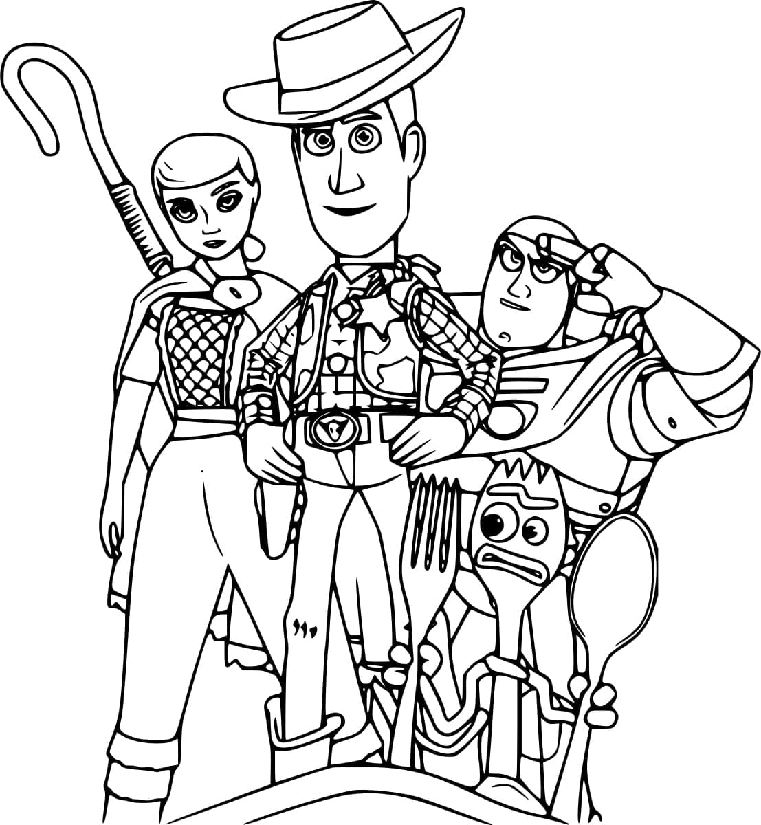 Toy story characters coloring page