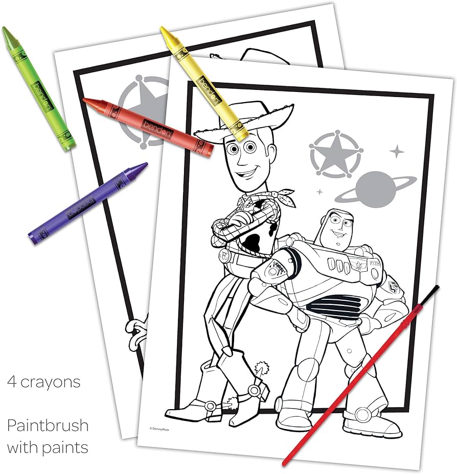 Disney toy story official coloring book with paints and crayons multicolor everything else