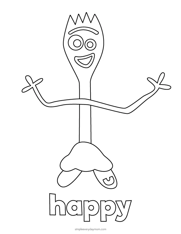 Toy story forky coloring pages for kids free printable