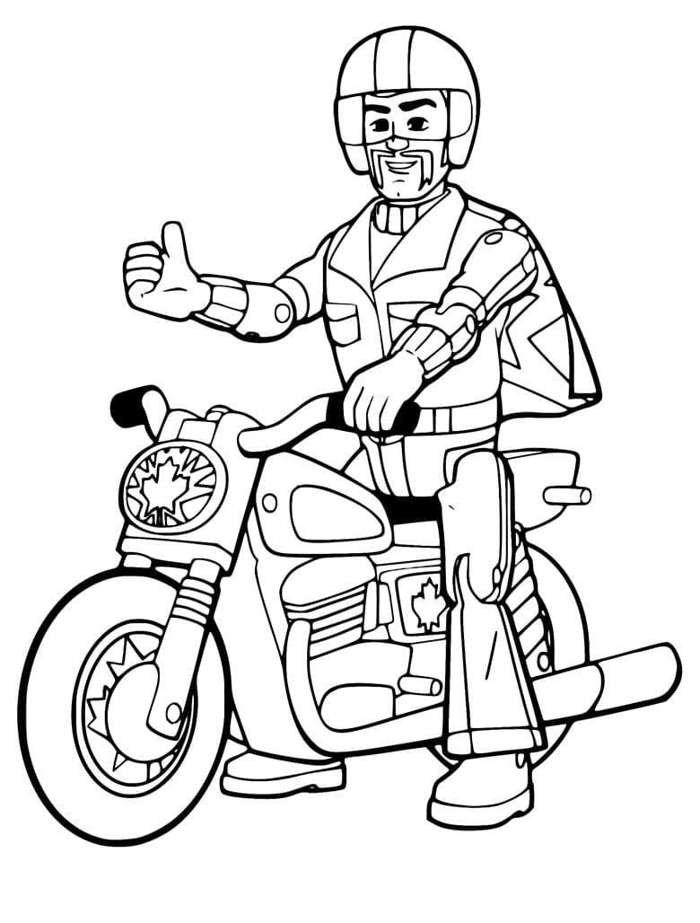 Duke caboom from toy story coloring page