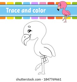 Trace color quail bird coloring page stock vector royalty free