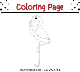 Flamingo bird coloring page children stock vector royalty free