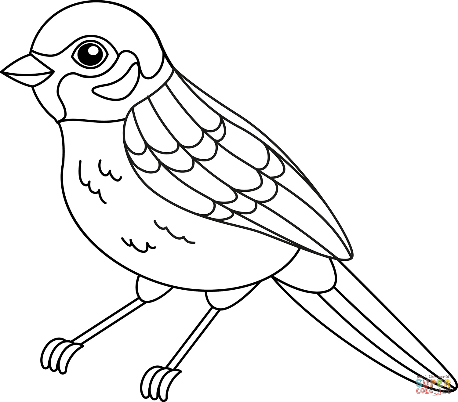 Sparrow coloring page free printable coloring pages