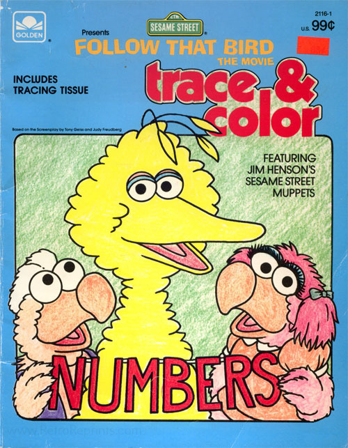 Sesame street presents follow that bird trace color coloring books at retro reprints