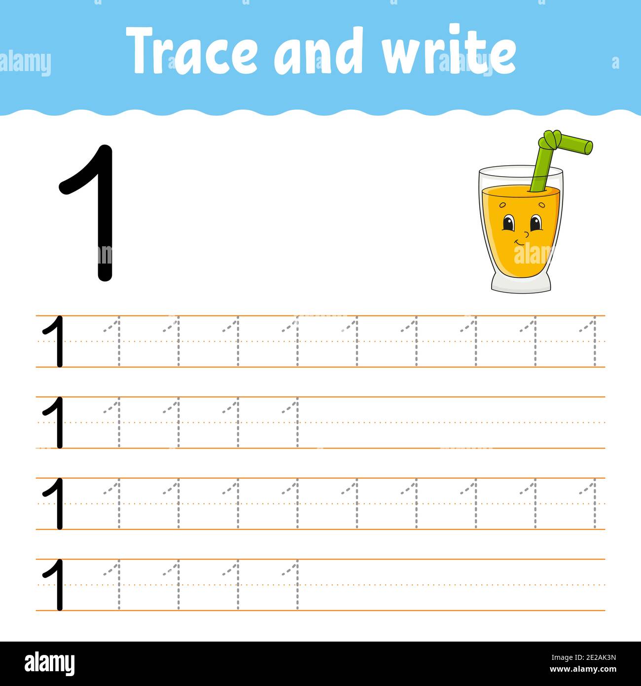 Number trace and write handwriting practice learning numbers for kids education developing worksheet color activity page isolated vector illus stock vector image art