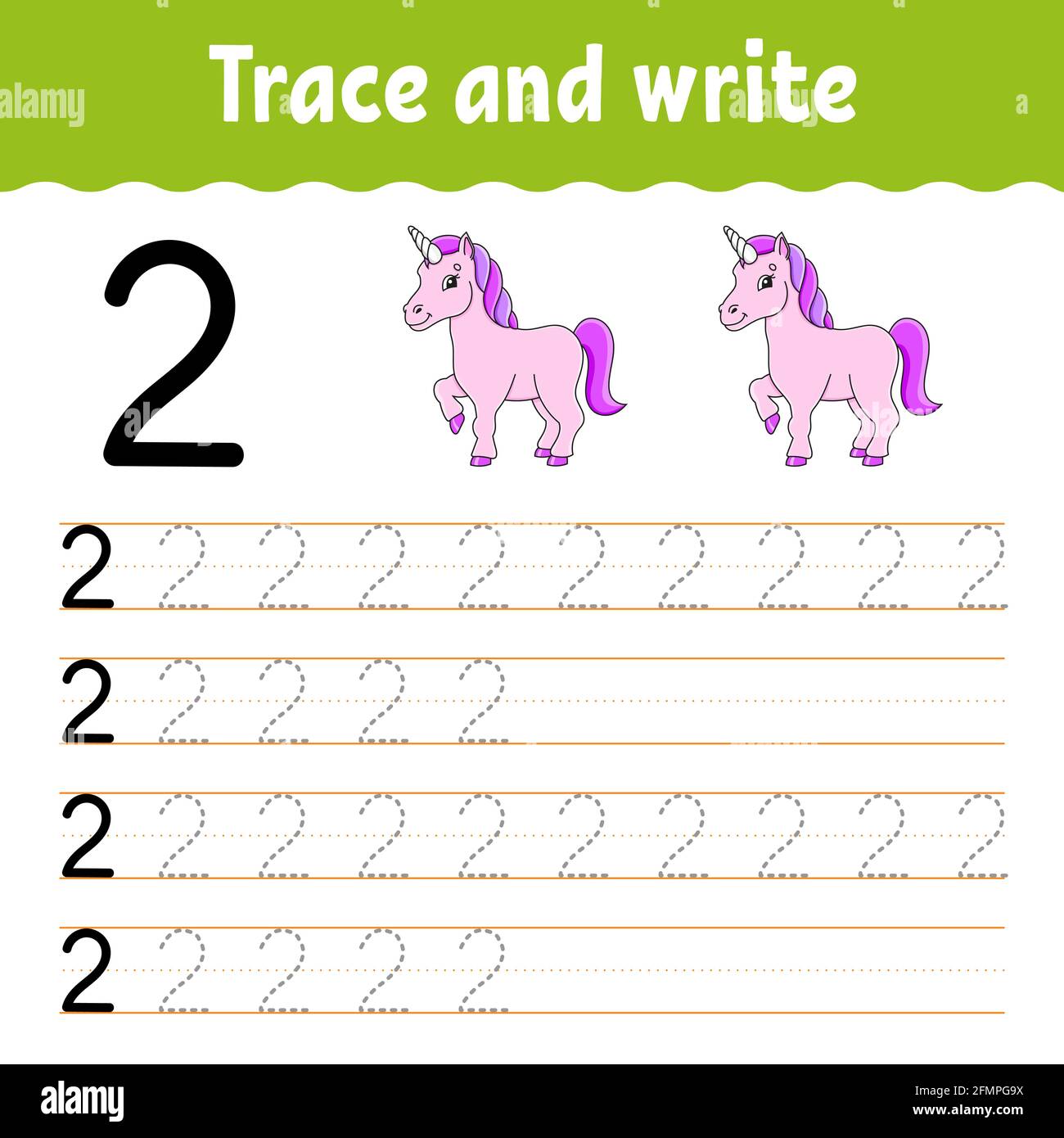 Learn numbers trace and write handwriting practice learning numbers for kids education developing worksheet color activity page isolated vector stock vector image art