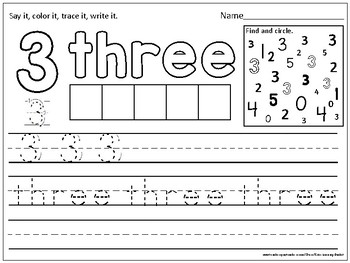 Number practice pages