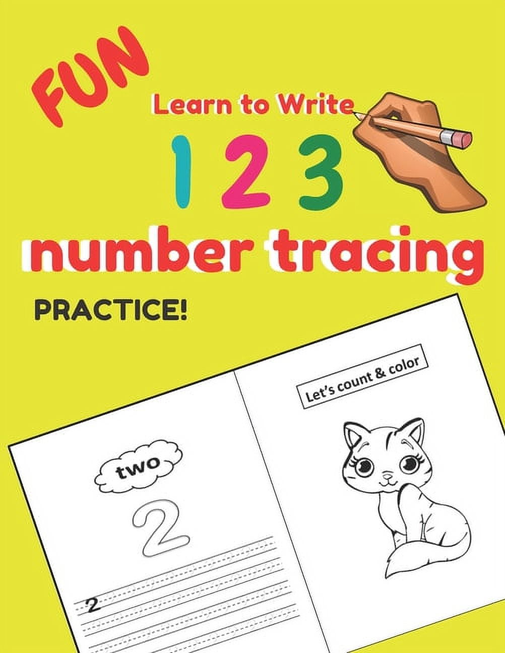 Fun learn to write number tracing practice educational pre k with number tracing kindergarten coloring pages activity trace workbook from fingers to crayons for toddlers preschool essential pre