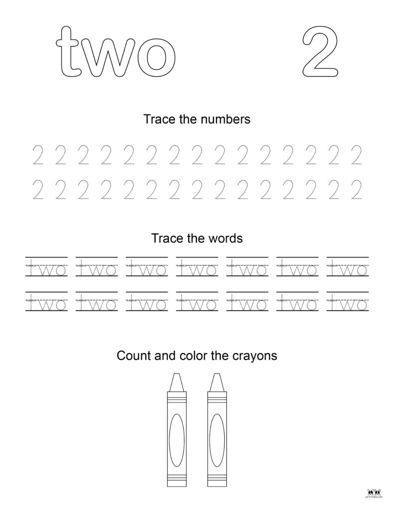 Number tracing worksheets