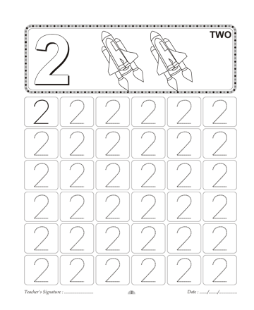 Number writing printable coloring worksheet