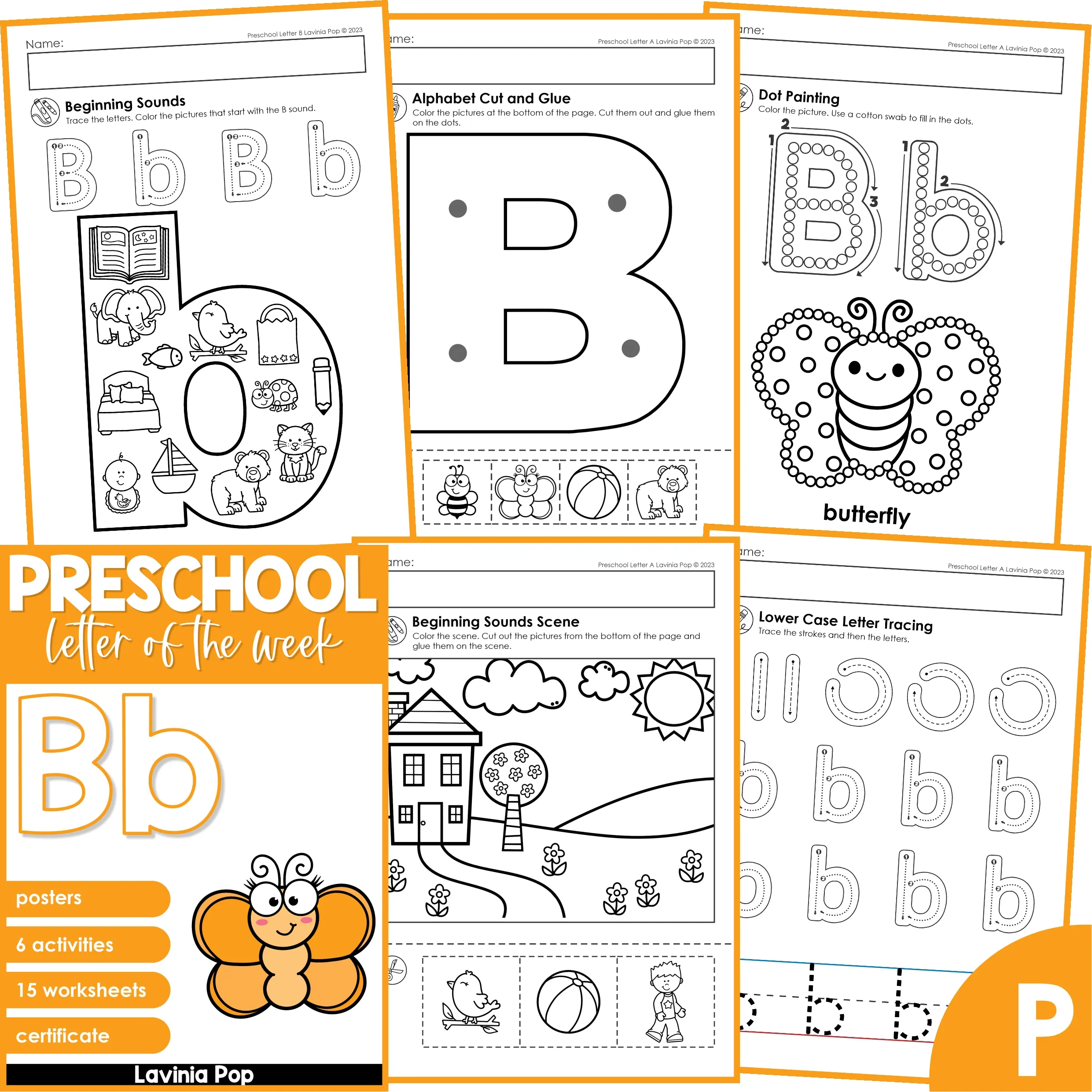 Preschool alphabet letter of the week b