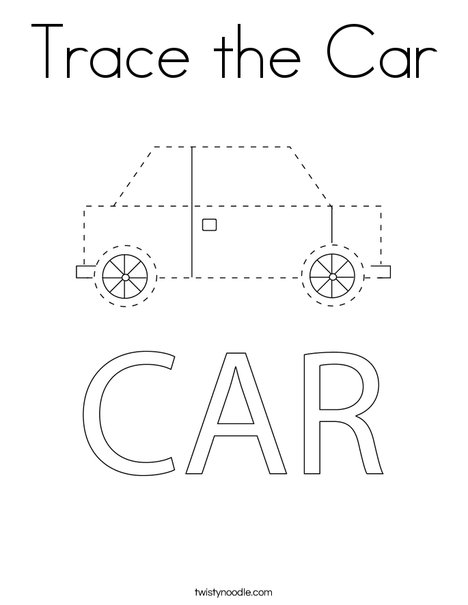 Trace the car coloring page