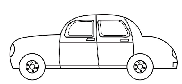 Premium vector car coloring book for kids isolated vector