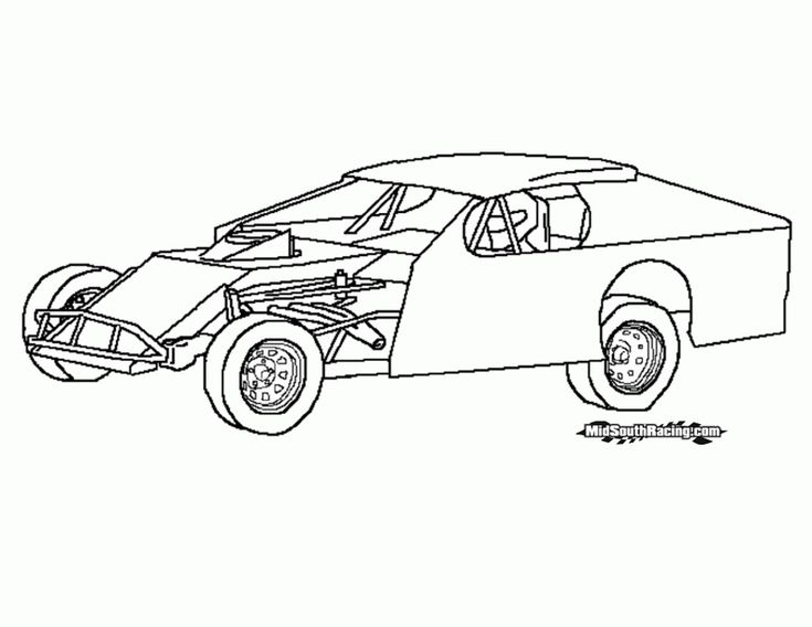 Pics of dirt late model race car coloring pages