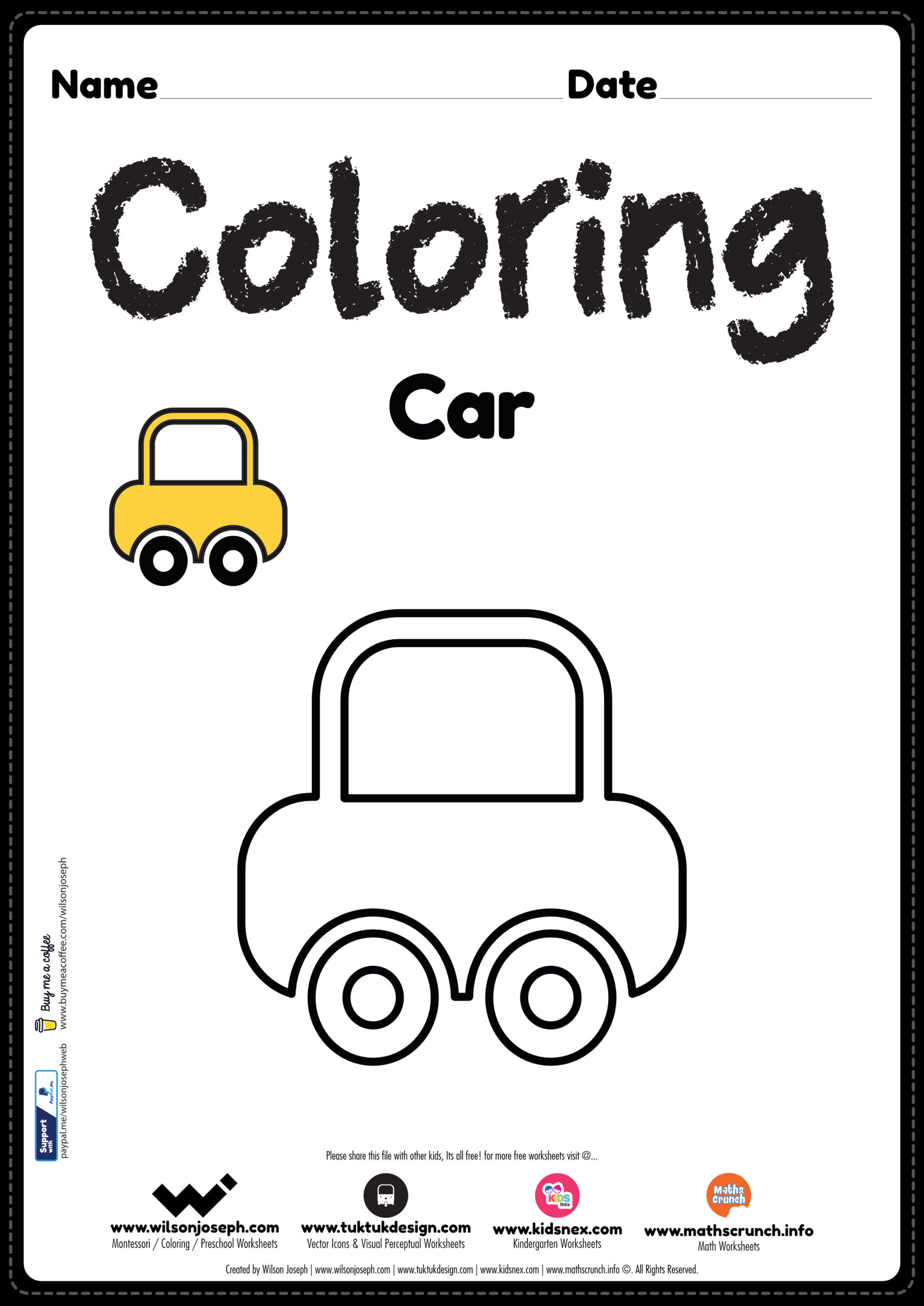 Car coloring page