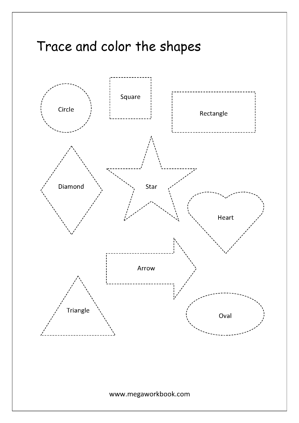 Free printable shapes worksheets