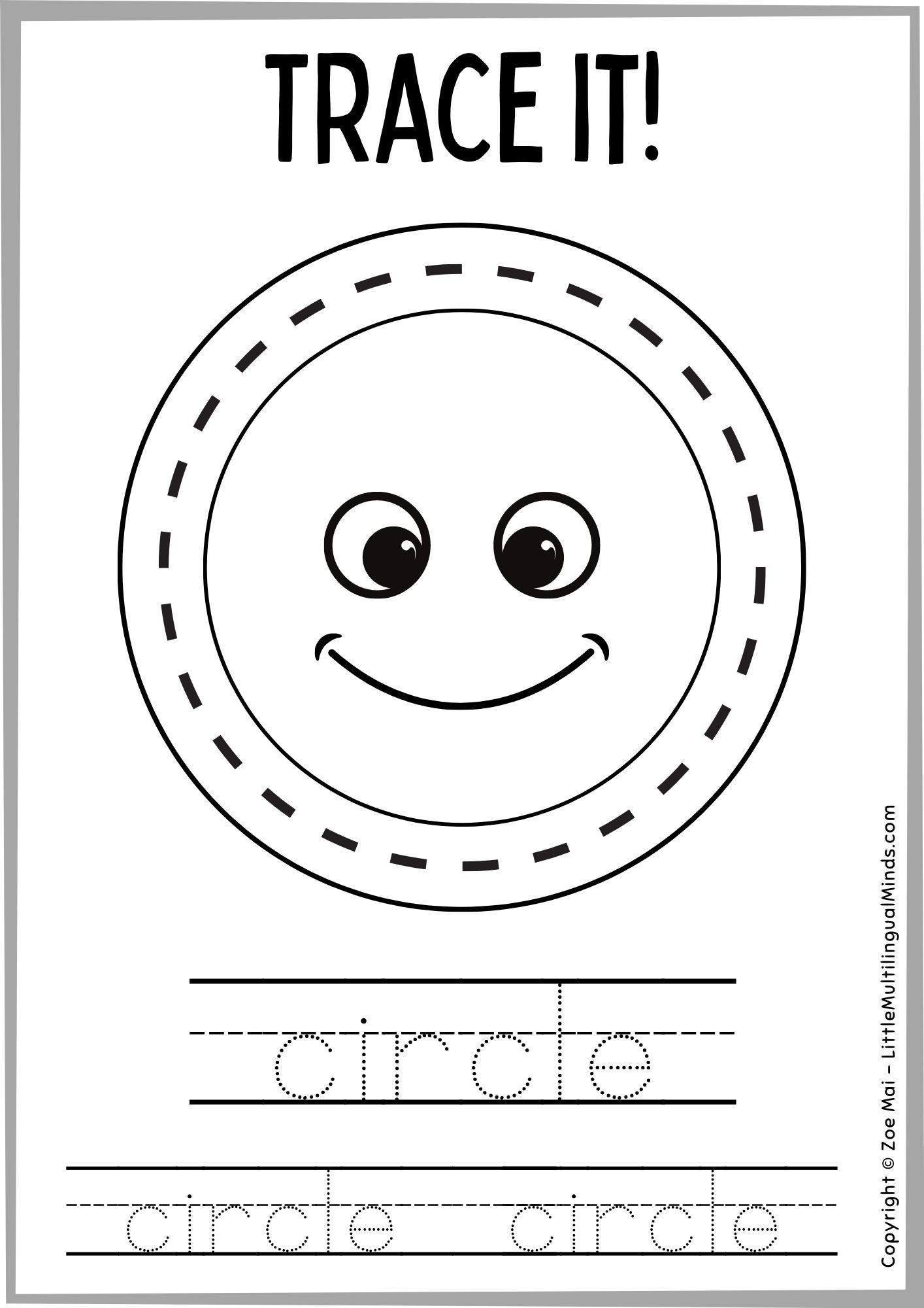 Kindergarten d shapes worksheet circle