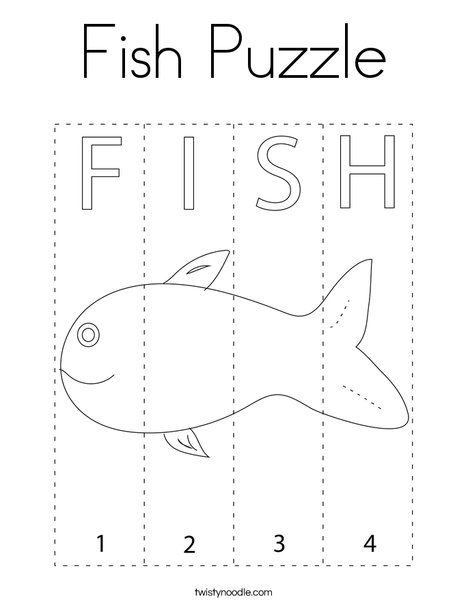 Fish puzzle coloring page