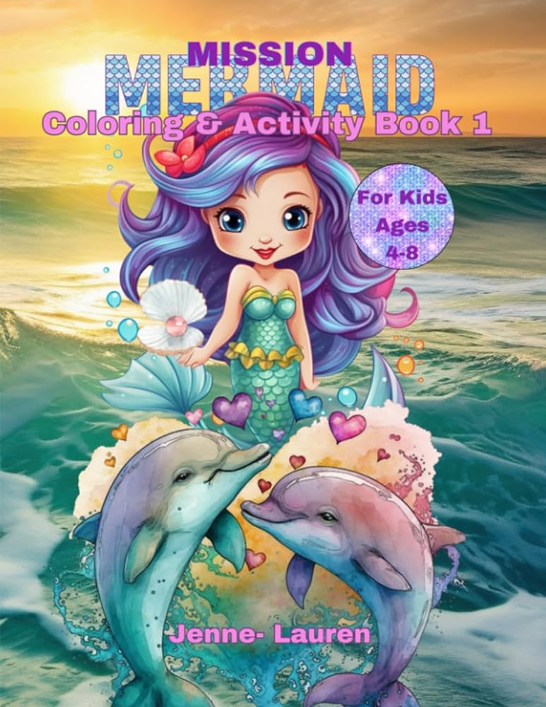 Mission mermaid coloring activity book for kids ages