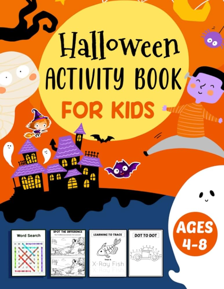 Halloween activity book for kids ages