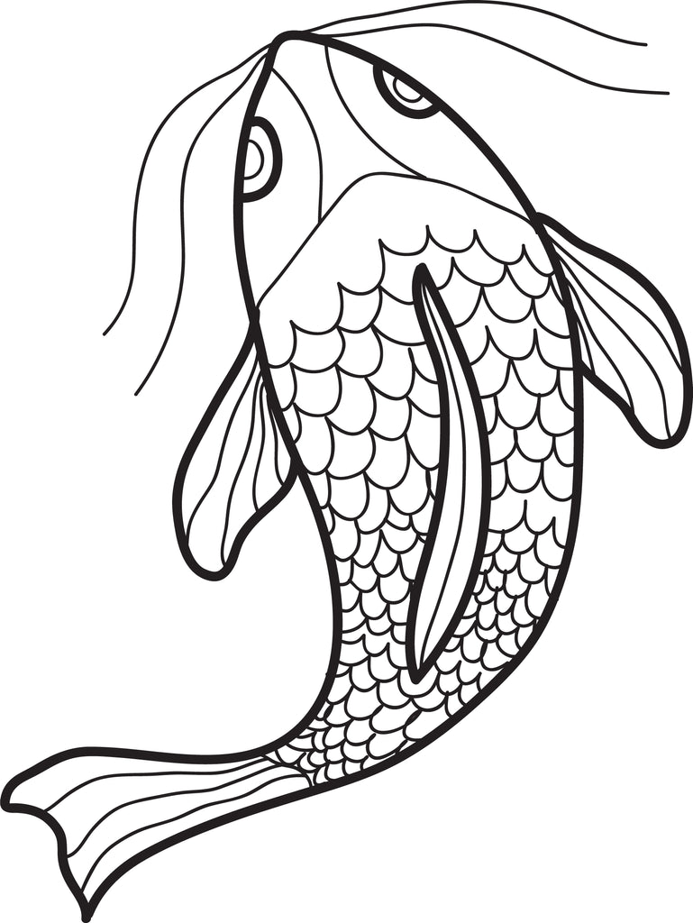 Printable swimming fish coloring page for kids â