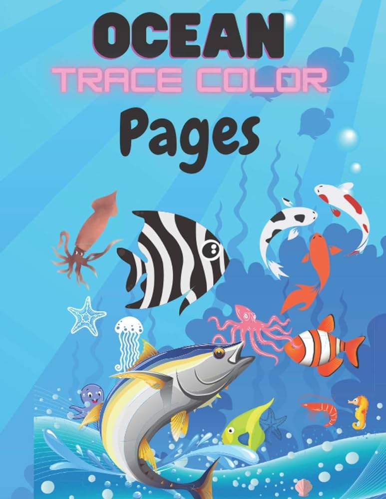 Ocean trace color pages x inches activity tic