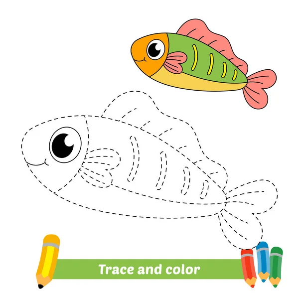 Trace color kids fish vector stock vector by fuatprasgmail