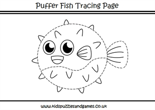 Puffer fish tracing page