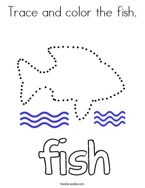 Trace and color the fish coloring page