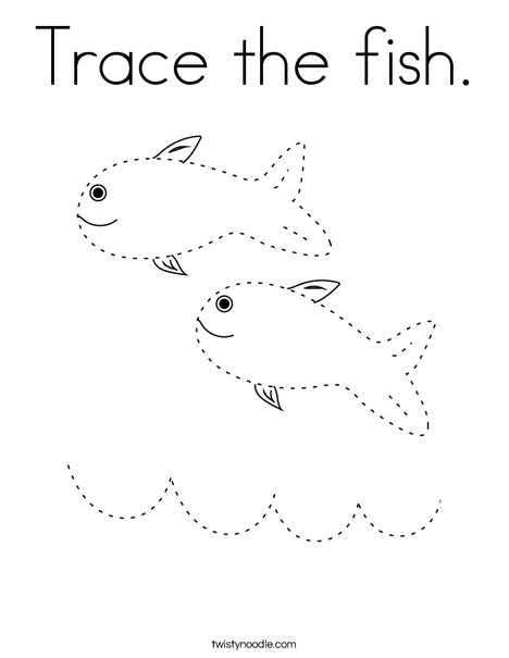 Trace the fish coloring page