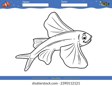 Thousand colouring sheet fish royalty