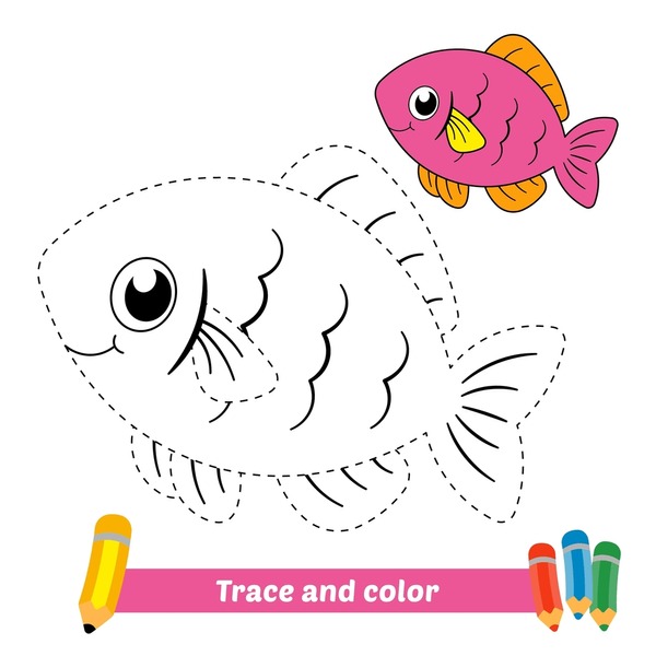 Thousand colouring sheet fish royalty