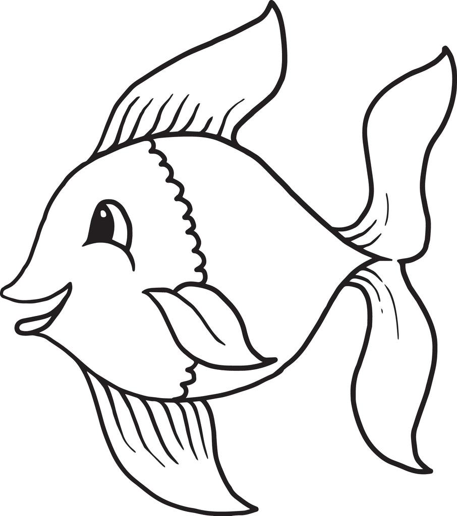 Printable cartoon fish coloring page for kids â