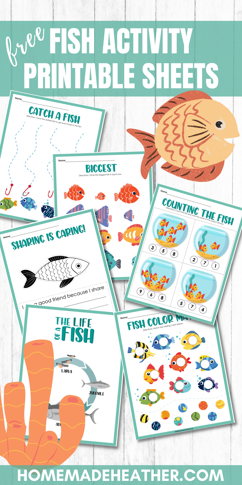 Fish printable activity sheets homemade heather