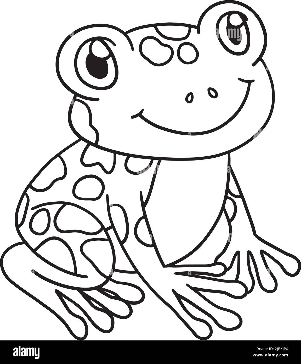 Frog coloring page isolated for kids stock vector image art