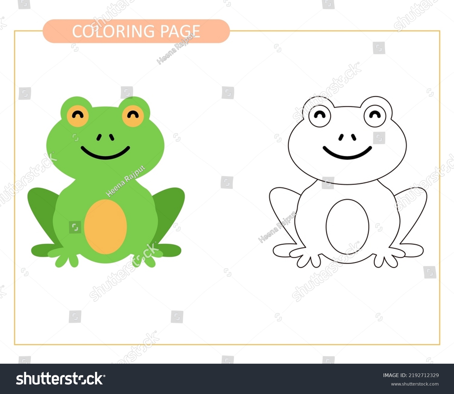 Coloring page frog educational tracing coloring stock vector royalty free