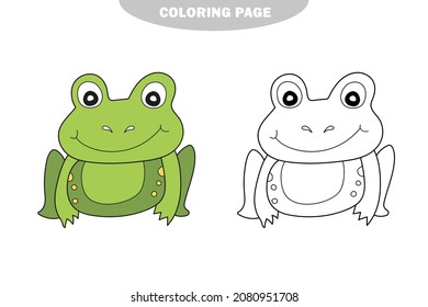 Coloring page frog educational tracing coloring stock vector royalty free