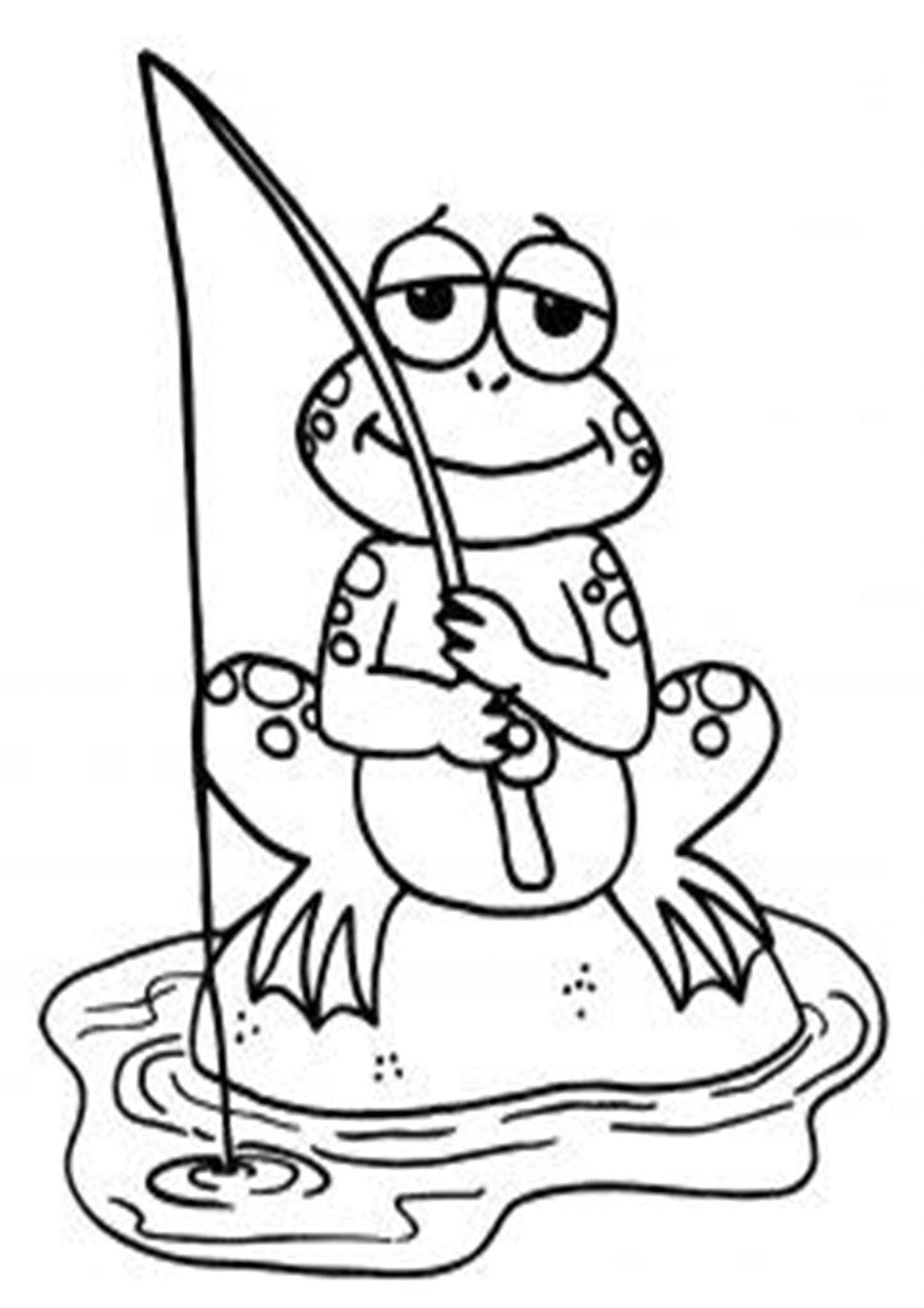 Free easy to print frog coloring pages