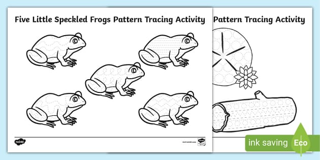 Five little speckled frogs pattern tracing activity