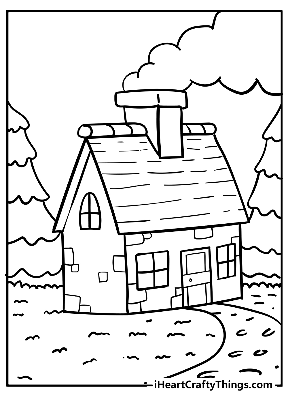 House coloring pages free printables