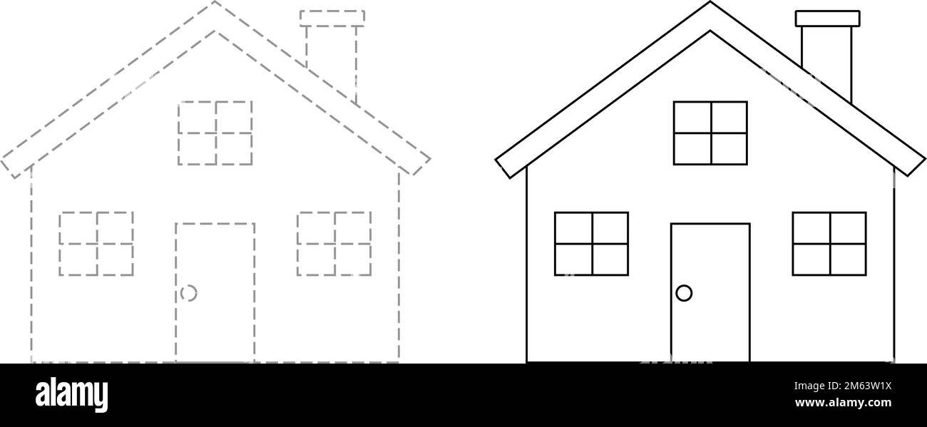 Tracing house cut out stock images pictures