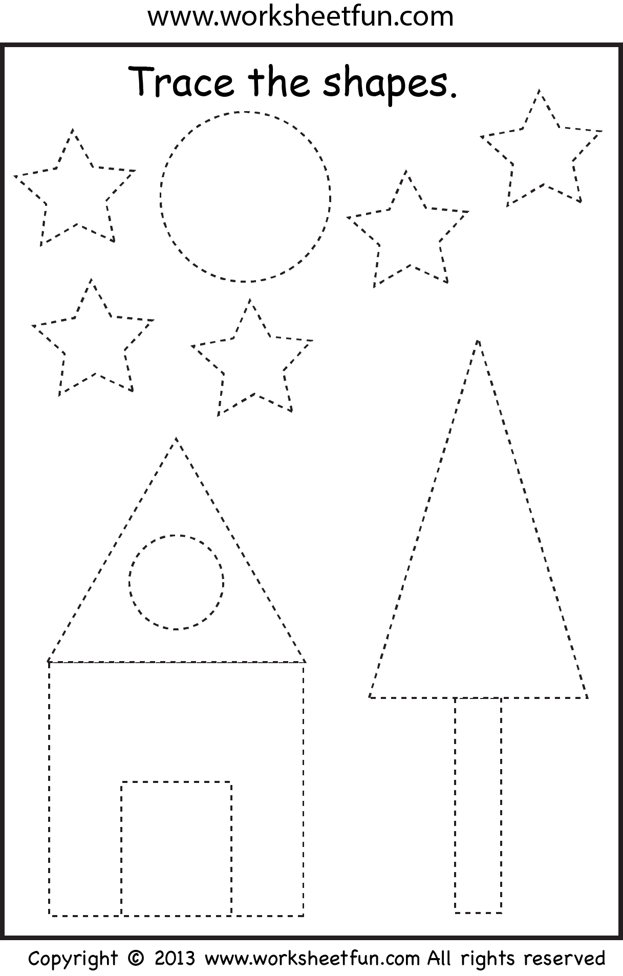 House preschool tracing pages shape tracing worksheets preschool tracing free preschool worksheets
