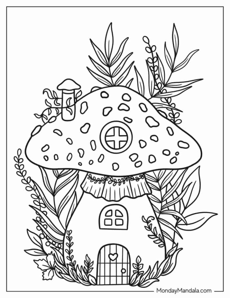 Mushroom coloring pages free pdf printables