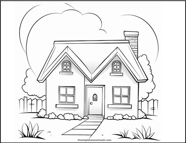 Best free house coloring pages easy print