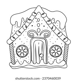 Coloring pages gingerbread houses outline vector stock vector royalty free